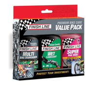 Zestaw FINISH LINE Premium Bike Care 3x120ml (odtłuszczacz, olej Cross Country, środek do mycia)
